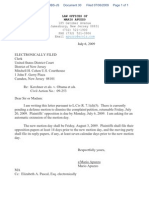 Kerchner V Obama & Congress DOC 30 - LTR Request Ext Return Date To Aug 3rd 2009. Filed 20090706