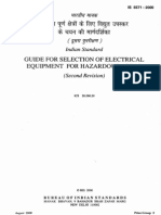 Is 5571 - Selection of Electrical Installation For Hazardous
