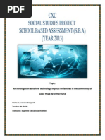 THE SBA-Social Studies