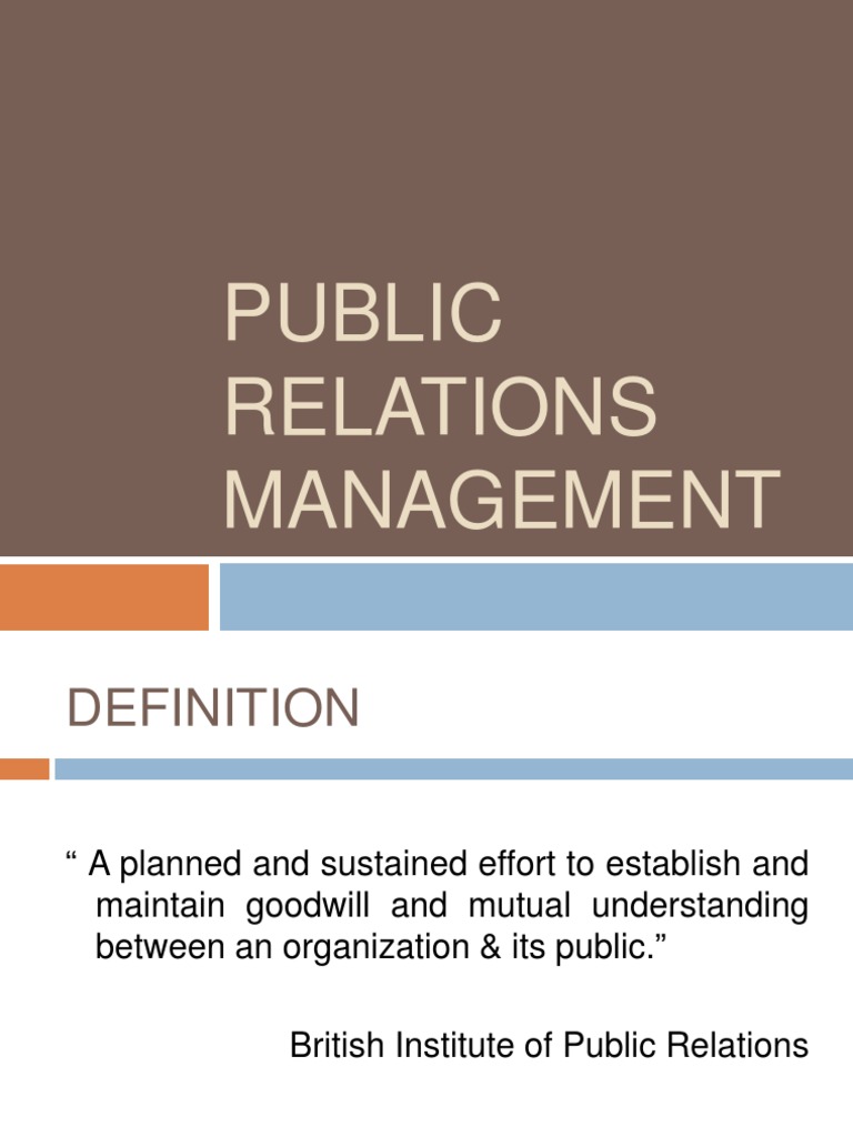 Public Relations Management Overview | PDF | Public Relations | Employment