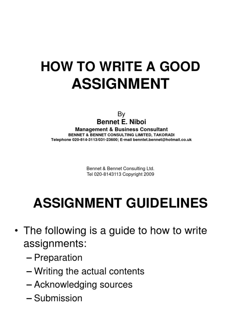 how to write an effective assignment