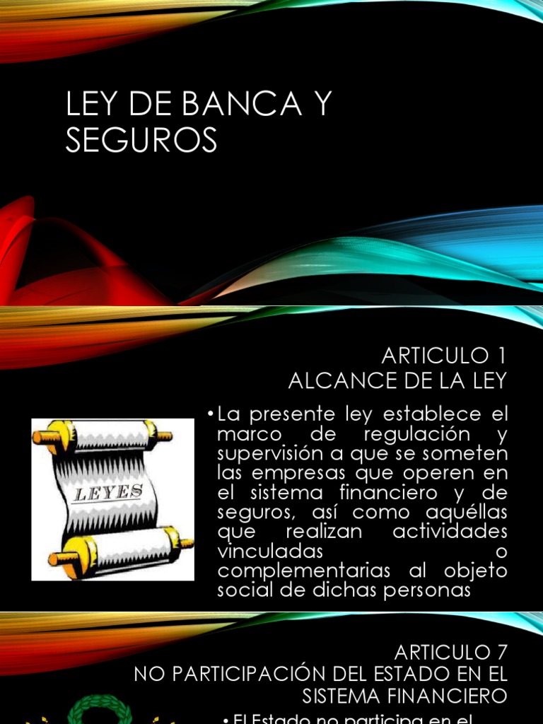 Ley de Banca y Seguros: Regulación y Normas | PDF | Bancos | Sistema ...
