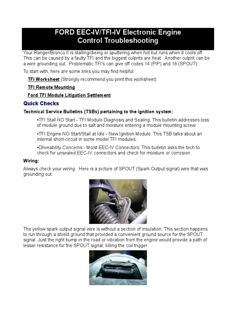Ford Ranger Bronco II TFI Ignition Diagnostics PDF PDF Distributor