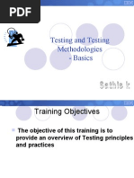 Testing and Testing Methodologies - Basics