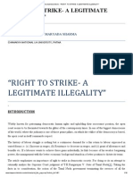 Lawyersclubindia Article - "RIGHT TO STRIKE - A LEGITIMATE ILLEGALITY"