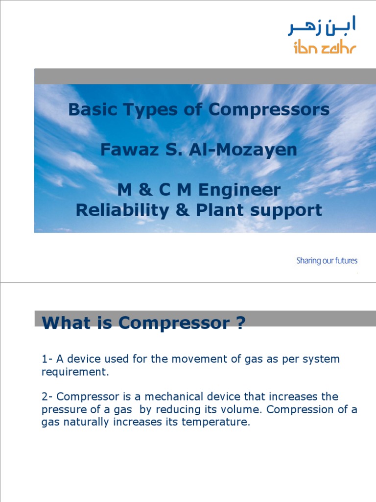 Basic Types of Compressors Gas Compressor Chemical Equipment