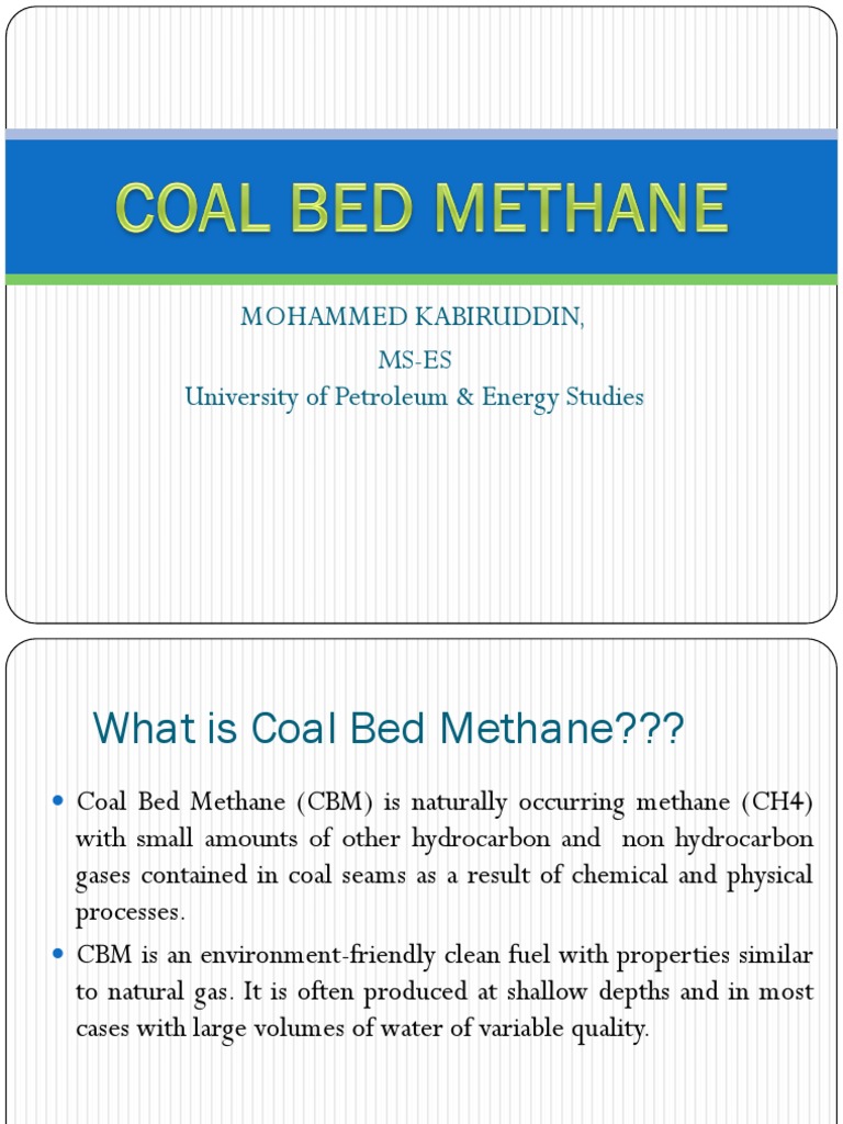 Understanding Coal Bed Methane Resources | PDF | Coalbed Methane ...