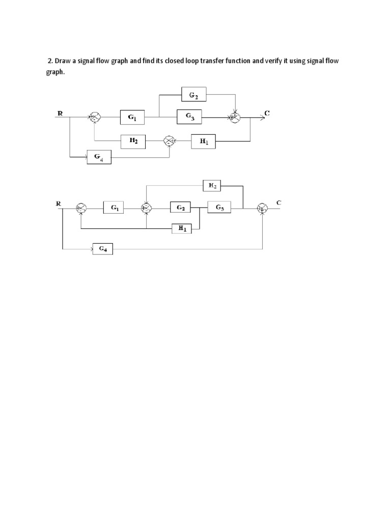 Draw A Signal Flow Graph and Find Its Closed Loop Transfer Function and ...