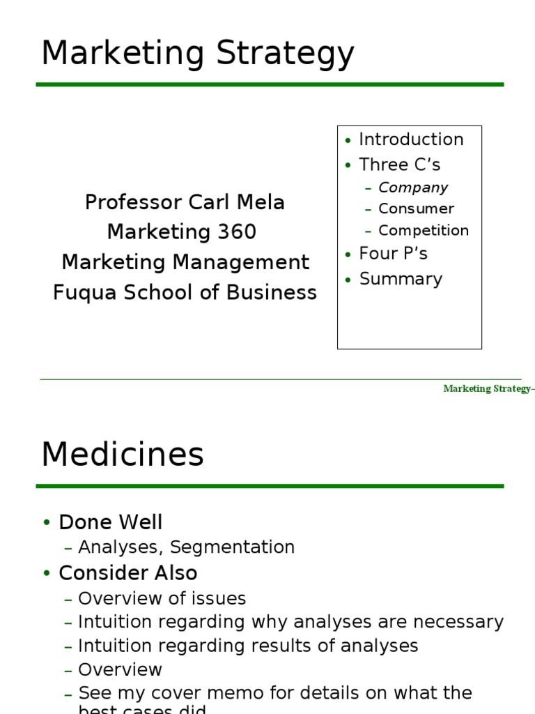 Marketing Strategy Overview by Carl Mela | PDF | Marketing Strategy ...
