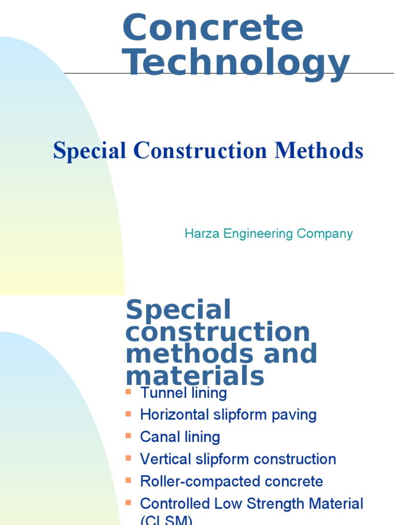 Special Construction Methods in Concrete | PDF | Concrete | Civil ...