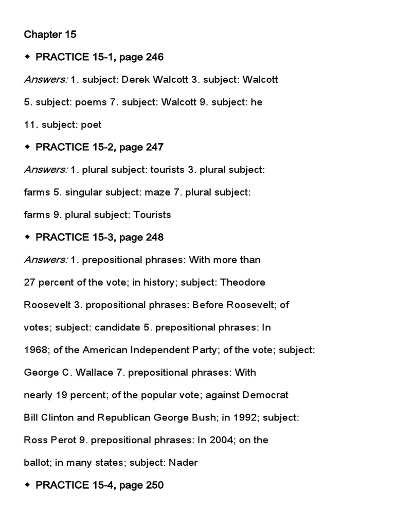 Chapter 15-16 Answer Key | PDF | Verb | Politics Of The United States