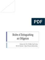 Modes of Extinguishing an Obligation