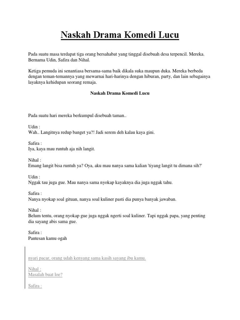 Naskah Drama Komedi Lucu Pdf