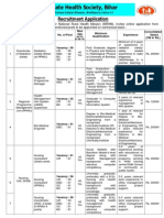 Job Notification State Health Society Bihar Notified Recruitment For 1177 Different Posts 2013