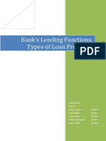 Bank's lending functions and types of loans