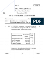 Printed Pages : 3 ADCA / MCA (III Year) 7t' Term-End Examination December, 2011 CS-12 : COMPUTER ARCHITECTURE