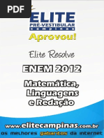 Elite Resolve ENEM 2012 Linguagens Matematica