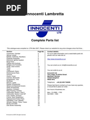 Lambretta Carburetor Parts  : How Optimize Your Lambretta Carburettor (Dellorto), Detailed Info, Jetting Details And Setup.