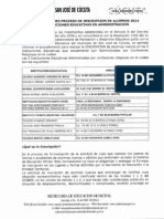 Orientaciones Proceso de Inscripcion Alumnos Nuevos 2014