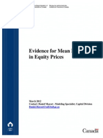 Evidence For Mean Reversion in Equity Prices