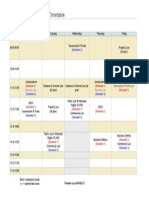 Timetable for Year 2