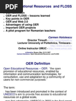Open Educational Resources and FLOSS