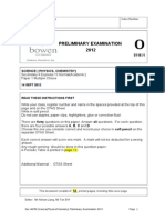 Preliminary Exam 2012: Physics and Chemistry MCQs