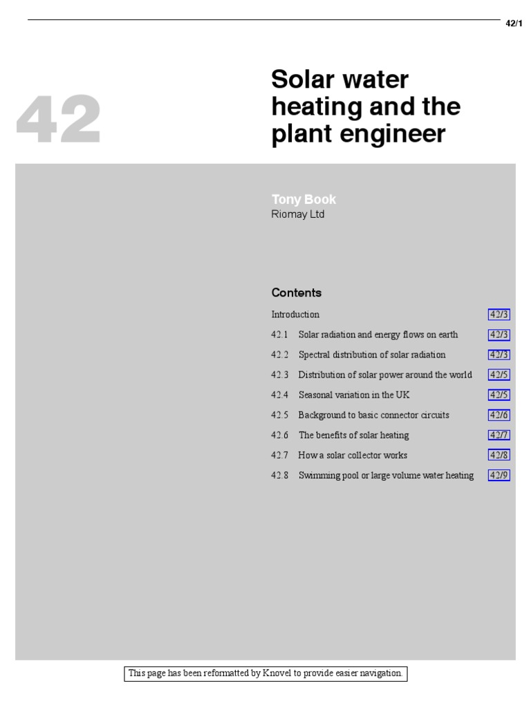 Solar Heating for Plant Engineers | PDF | Water Heating | Atmosphere Of ...
