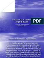 Construction Related Organisations: (Construction Professional Studies 13 Novmber 2011)