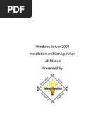 Windows 2003 Server - Install and Configuration Lab Manual