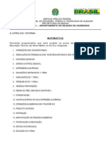 Serviço Público Federal Instituto Federal de Educação, Ciência E Tecnologia de Alagoas Pró-Reitoria de Ensino
