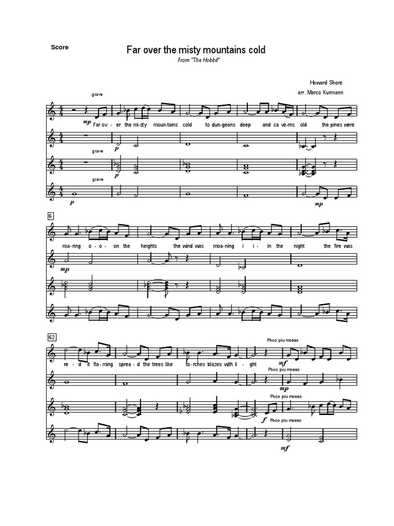 Far Over The Misty Mountains Cold Pdf