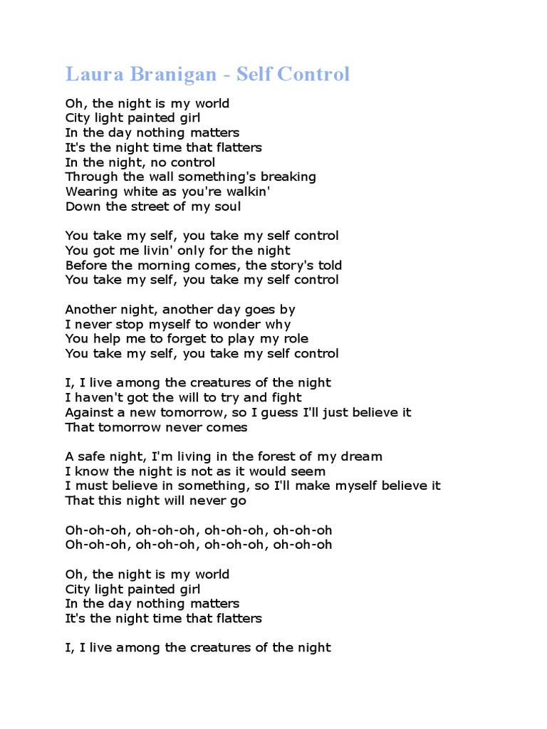 5 Self Control Laura Branigan