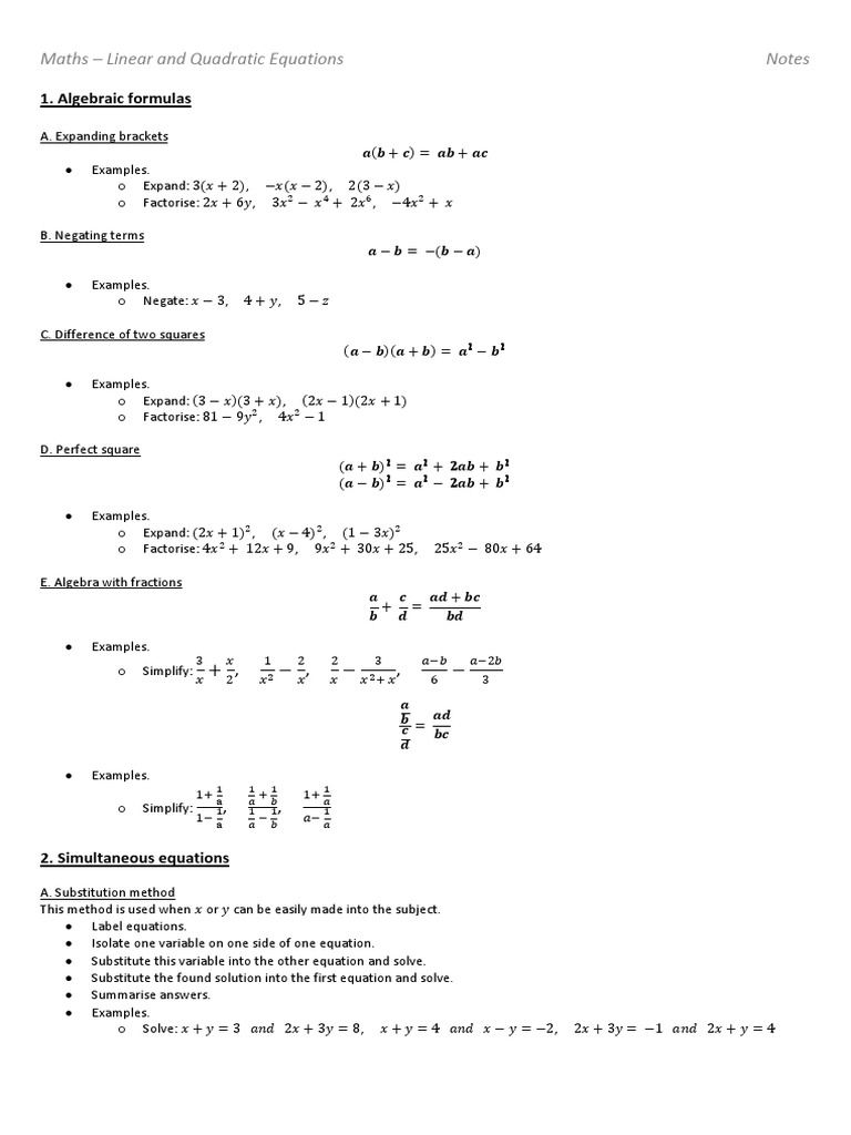 Algebra: Equations & Methods | PDF | Language Arts & Discipline ...