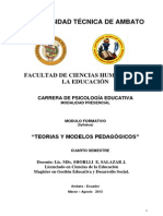 MÃ"DULO Syllabus DE TEORÃ AS Y MODELOS PEDAGÃ"GICOS - 2013