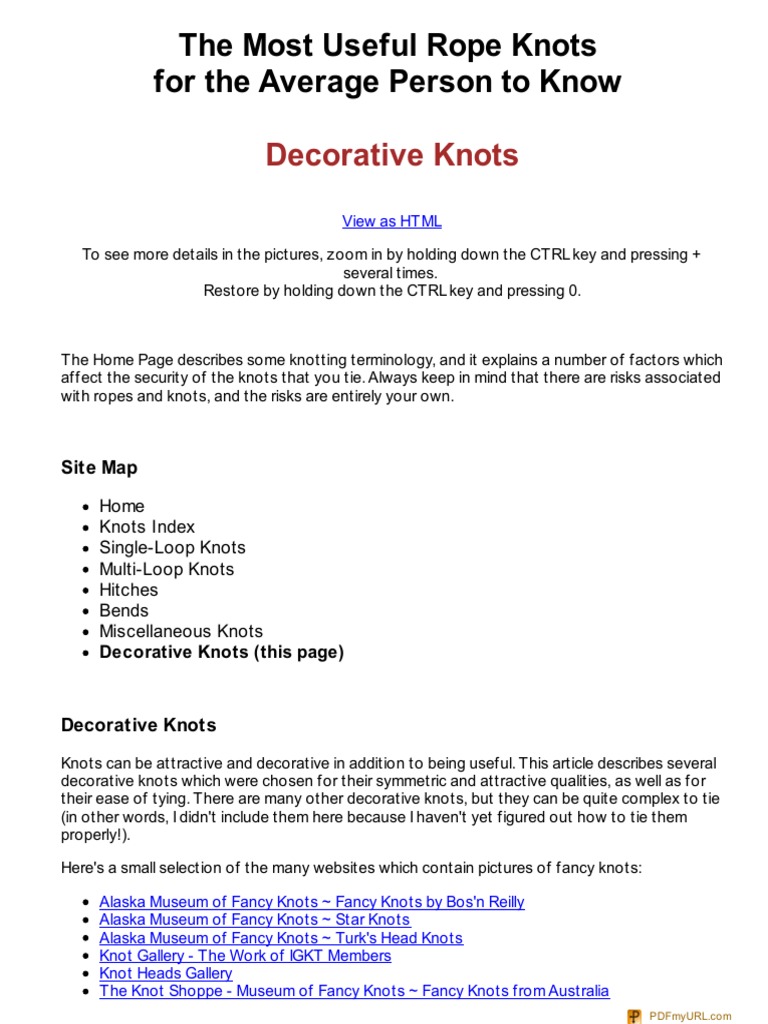 Knots Decorative Knot Rope