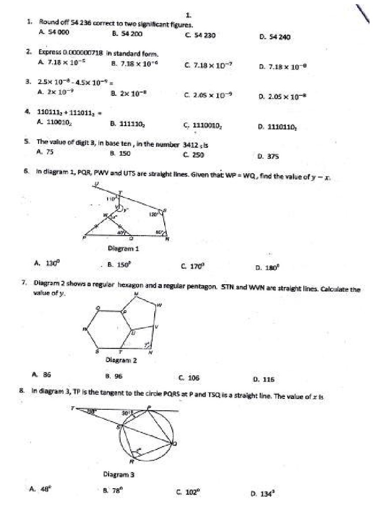 Answer Key for Multiple Choice Quiz | PDF