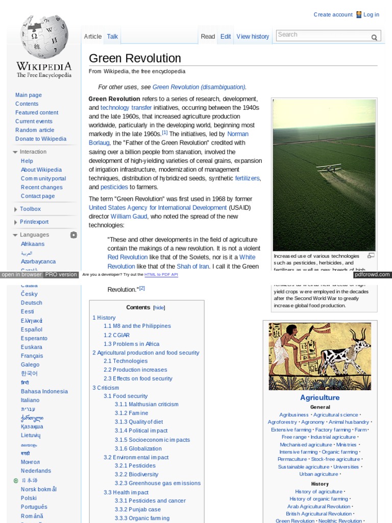 Green Revolution Pdf Green Revolution Agriculture