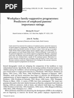 Workplace Family-Supportive Programmes: Predictors of Employed Parents' Importance Ratings