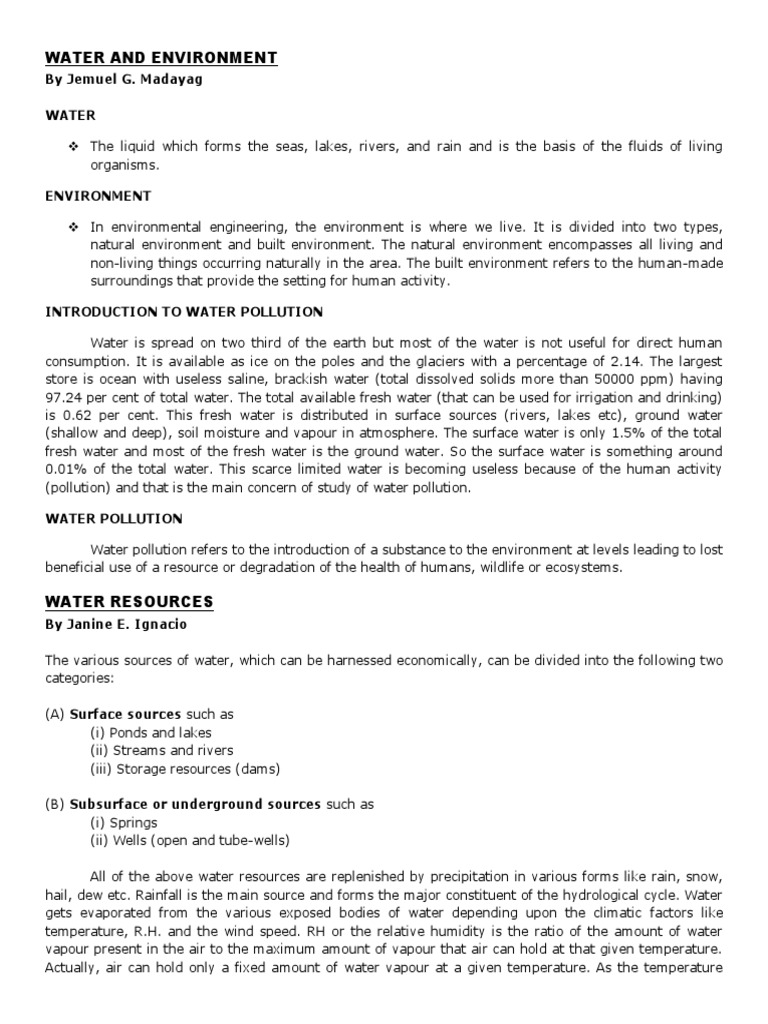 Water Pollution | PDF