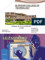 Maharana Pratap College of Technology: Seminar On: 3D PASSWORD CS 507