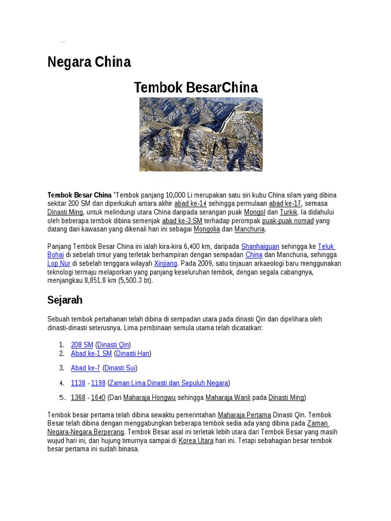 Tembok Besar China Pdf