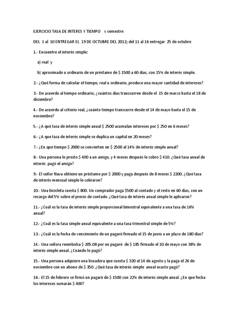 Tasa de Interes y Tiempo V | PDF | Crecimiento personal y profesional ...