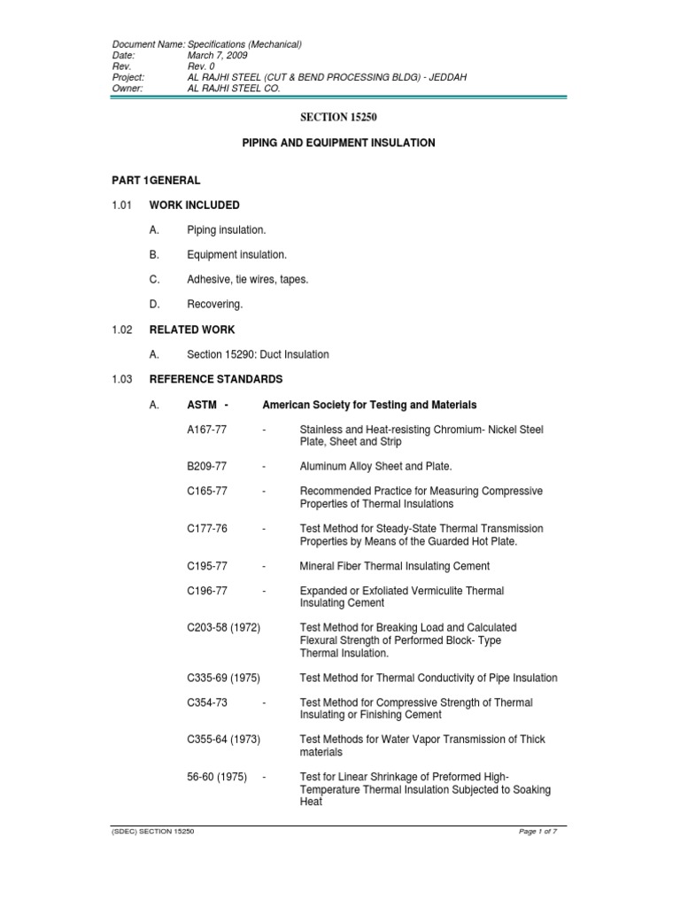 Piping & Equipt Insulation - Rev | PDF | Thermal Insulation | Pipe ...