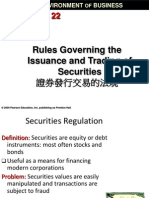 Rules Governing The Issuance and Trading of Securities