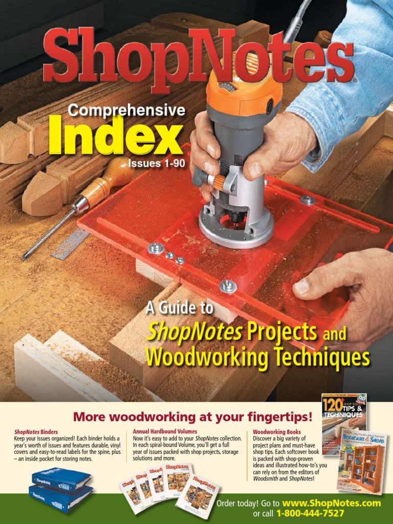 Shopnotes Index (01 90) | PDF | Drill | Metalworking