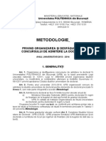 METODOLOGIE Admitere DOCTORAT 2013