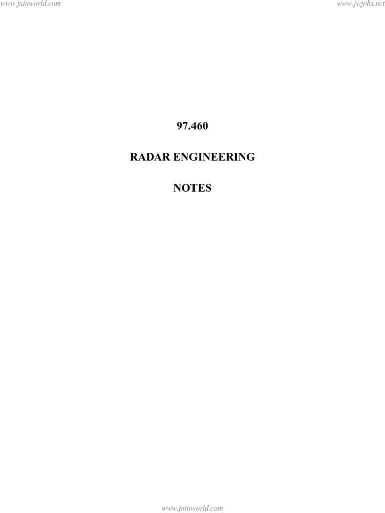 Radar Notes | PDF