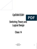 Cpe358/Cs381 Switching Theory and Logical Design Class 14