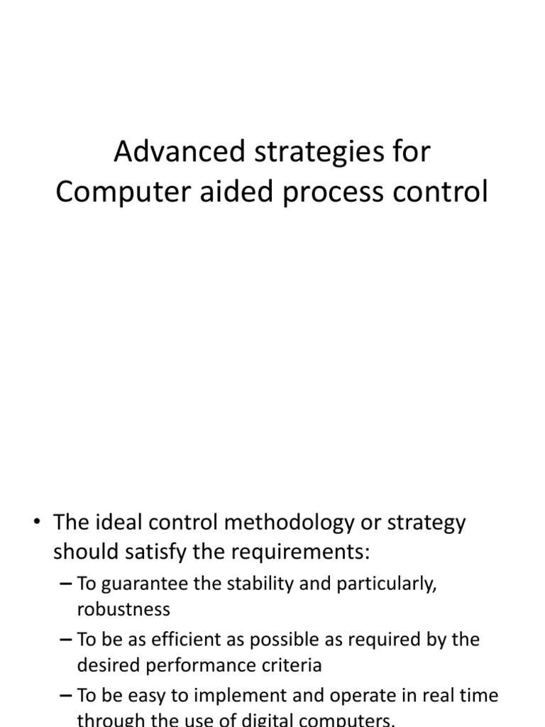 Advanced Strategies For Computer Aided Process Control | PDF